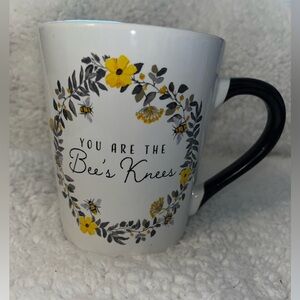 ‘ You Are The Bees Knees’ Floral Mug with Bees, Black Handle by Royal Norfolk